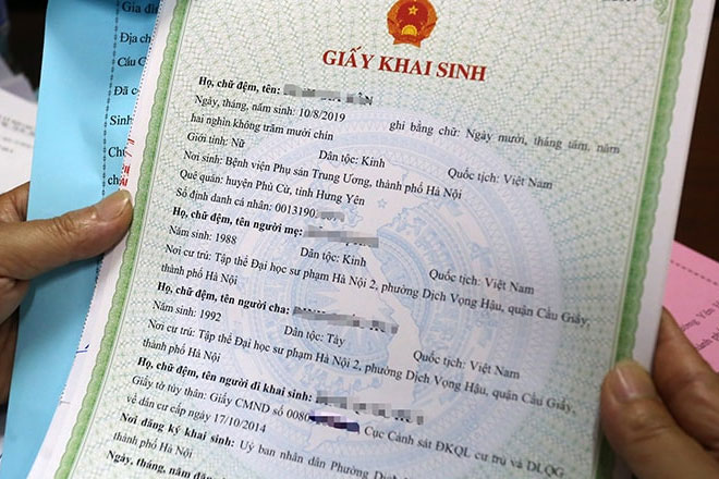 Creating a birth certificate under a special category in Vietnam