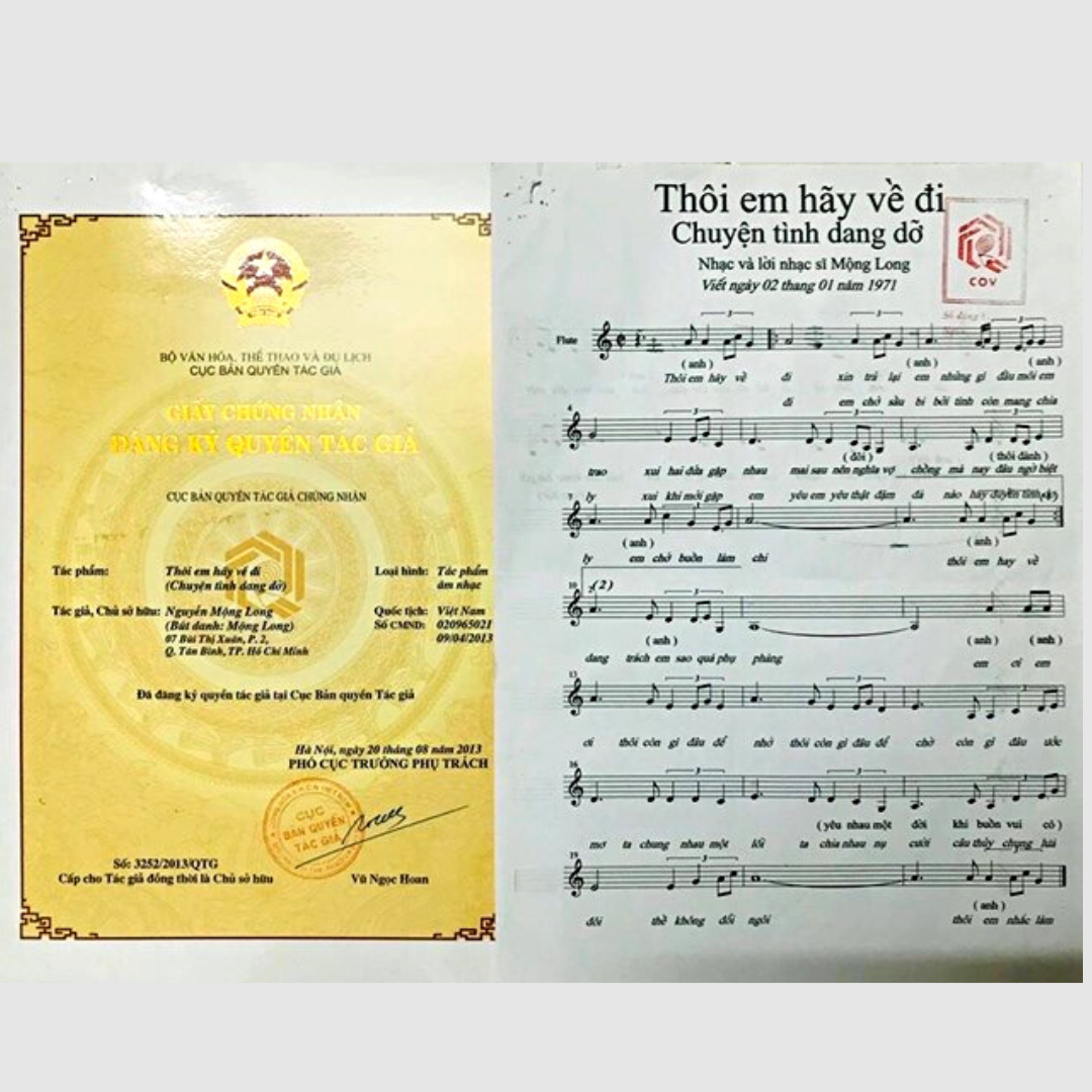 Register song copyright in Vietnam