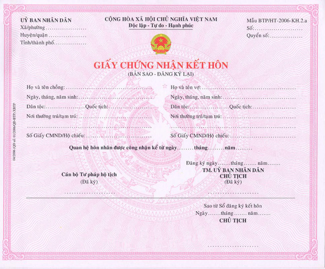 What documents do I need for marriage registration in Vietnam?